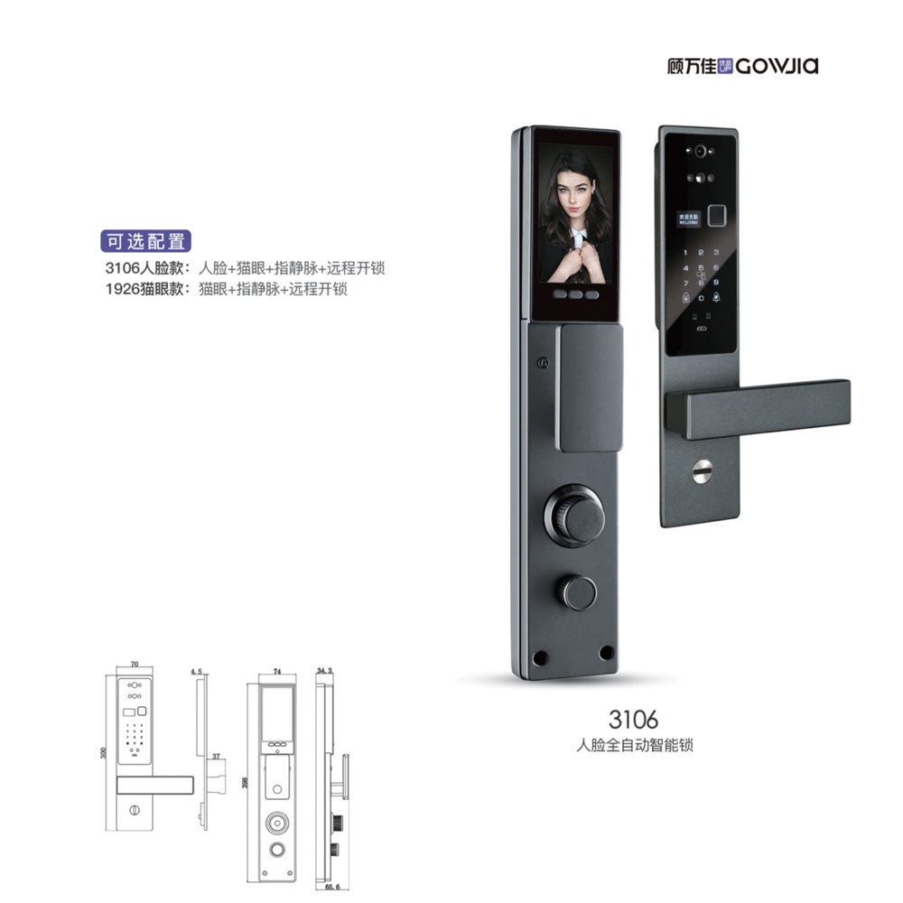 人脸全自动智能锁3106