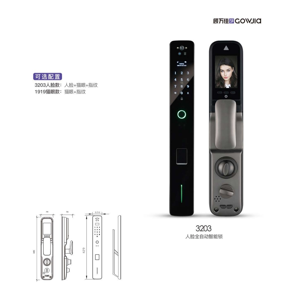 人脸全自动智能锁3203