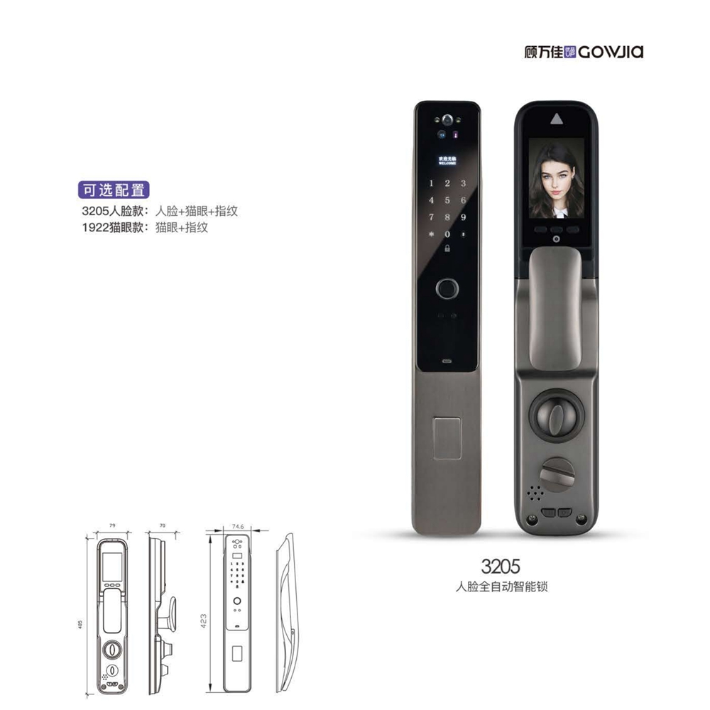 人脸全自动智能锁3205